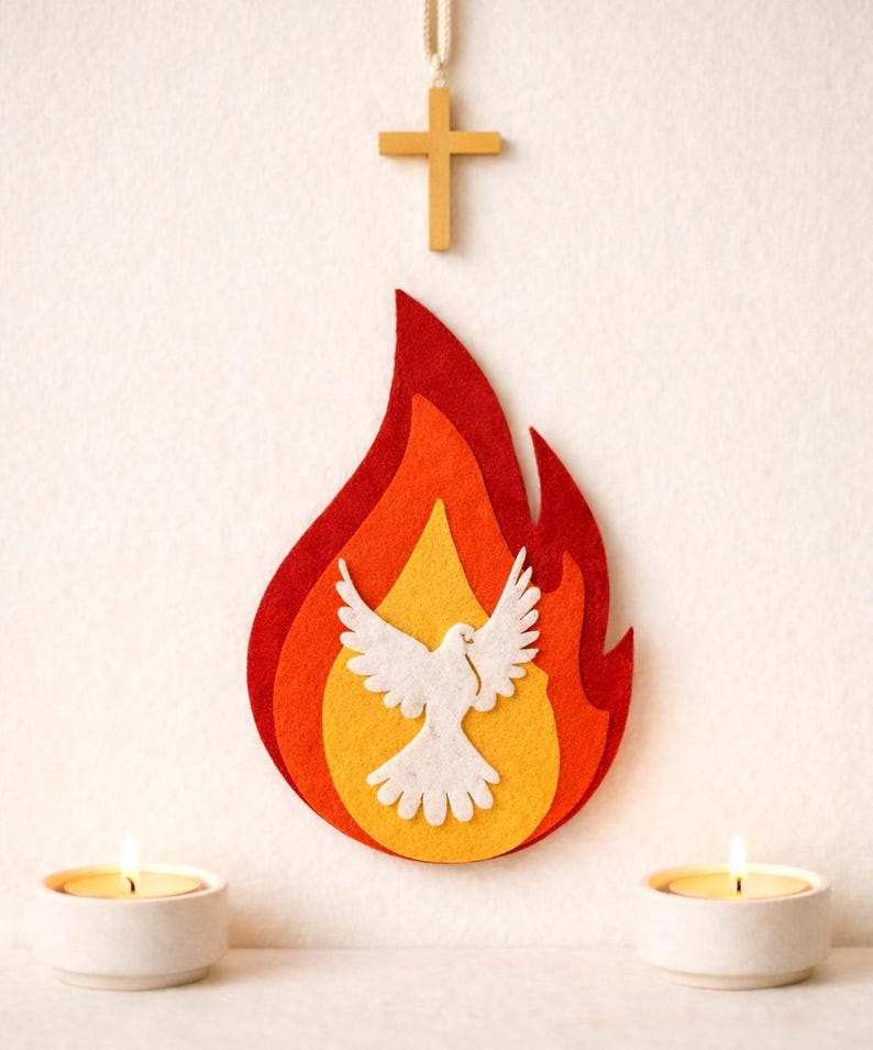 Felt Pentecost Flame Holy Spirit | Church Decor Pentecostal - Etsy