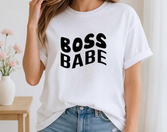 Boss Babe Retro Script T-Shirt, Women Empowerment Tee, Entrepreneur Outfit