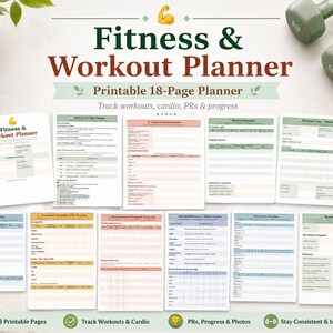 Fitness Workout Planner | Printable Gym Log, PR Tracker (Digital Download)