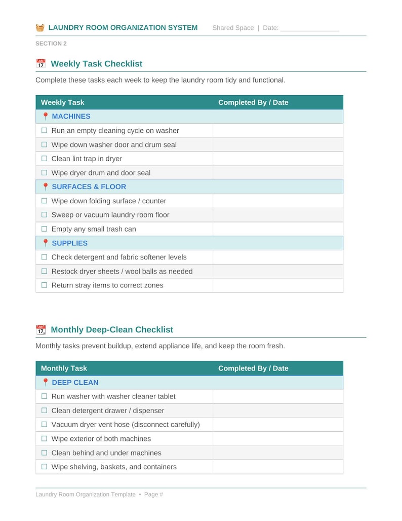 Organized Laundry Room Template - Etsy