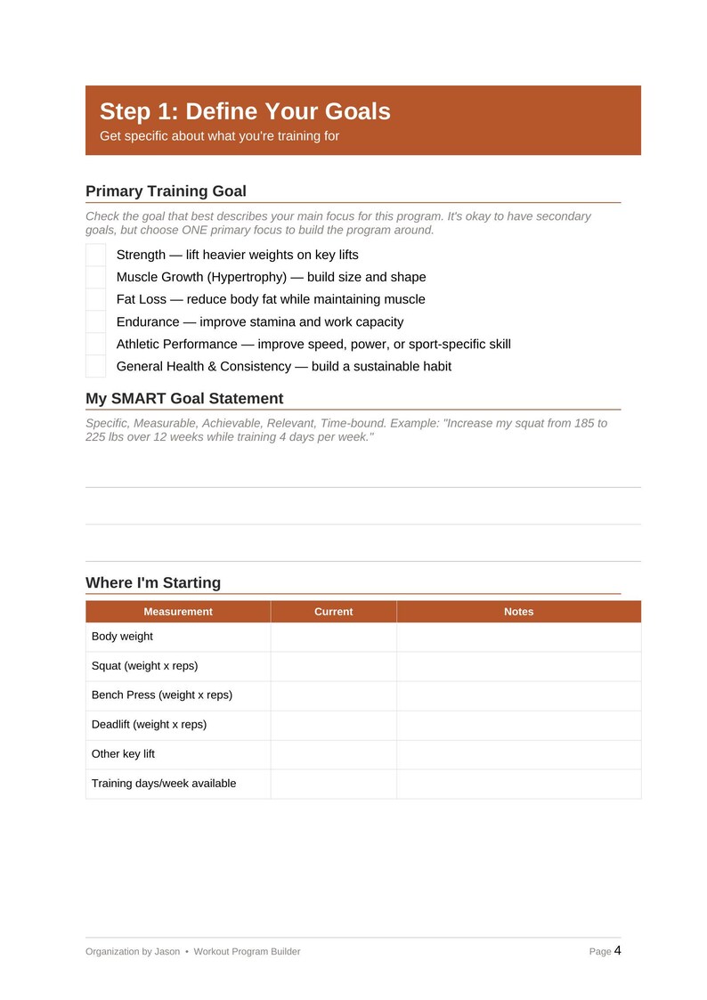Individueller Trainingsprogramm-Generator | Trainingsplan & -protokoll (Digitaler Download) Bild 4