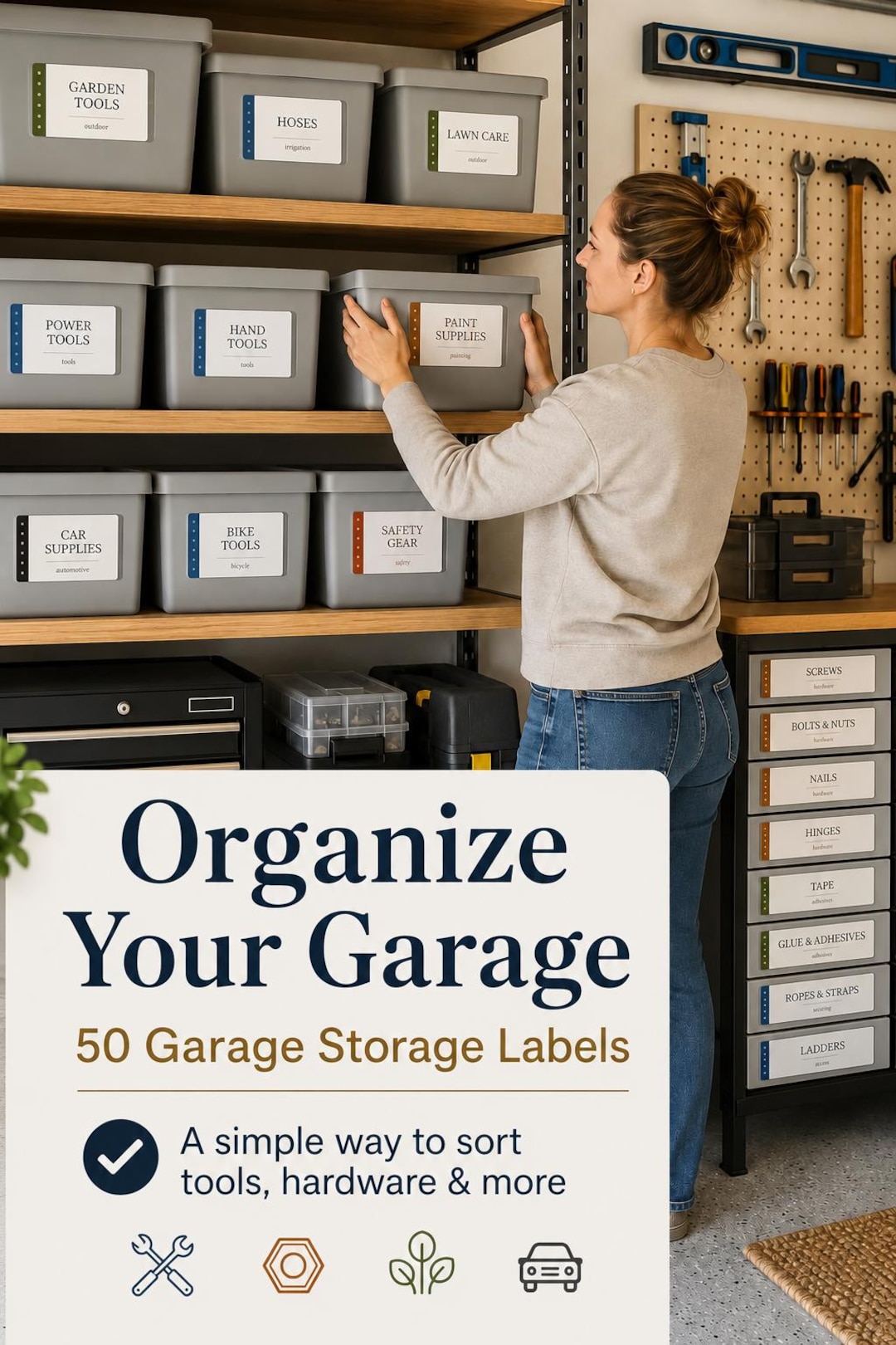 Garage Storage Labels | 50 Printable Bin Labels (PDF Download) - Etsy