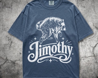 Comfort Colors® Jimothy Heavyweight Shirt, Team Jimothy Raccoon Tee, Funny Trash Panda Graphic, Viral Wildlife Lover Gift, Retro Animal Tee