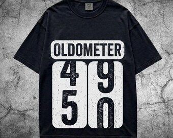 Comfort Colors® Oldometer 50th Birthday Shirt, Funny Dad Grandpa Turning 50 Tee, Heavyweight Shirt, Father Grandfather Birthday Gift