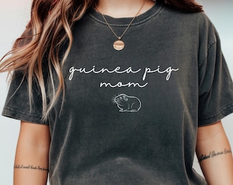 Guinea Pig Mom Comfort Colors Shirt, Minimalist Cavy Tee, Pet Lover T-Shirt, Gift for Her, Birthday Present, Mothers Day