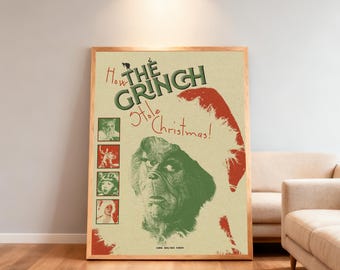 How the Grinch Stole Christmas Movie Poster | High-Definition Replica Canvas Printing | Frameless | Movie Fan Gifts | Wall Decorations