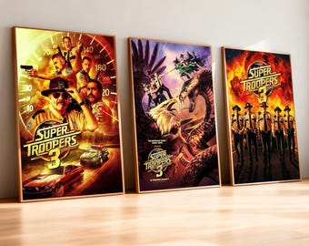 Pôster do filme Super Troopers 3 | Impressão em tela de alta definição | Sem moldura | Presente para fãs de cinema | Decoração de parede