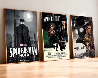 Pôster do filme Spider-Noir | Impressão em tela de alta definição | Sem moldura | Presente para fãs de cinema | Decoração de parede