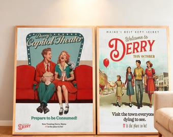 IT Welcome to Derry Movie Poster | High-Definition Replica Canvas Printing | Frameless | Movie Fan Gifts | Wall Decorations