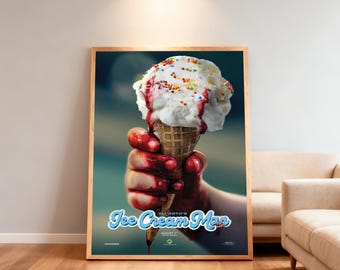 Pôster do filme Ice Cream Man | Impressão em tela de alta definição | Sem moldura | Presente para fãs de cinema | Decoração de parede