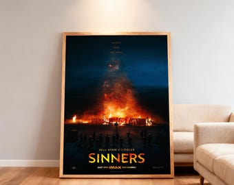 Sinners Movie Poster | High-Definition Replica Canvas Printing | Frameless | Movie Fan Gifts | Wall Decorations