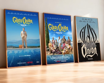 Glass Onion A Knives Out Mystery Movie Poster | High-Definition Replica Canvas Printing | Frameless | Movie Fan Gifts | Wall Decorations