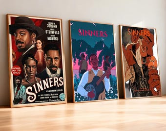 Sinners Collector's Edition Movie Poster | High-Definition Replica Canvas Printing | Frameless | Movie Fan Gifts | Wall Decorations