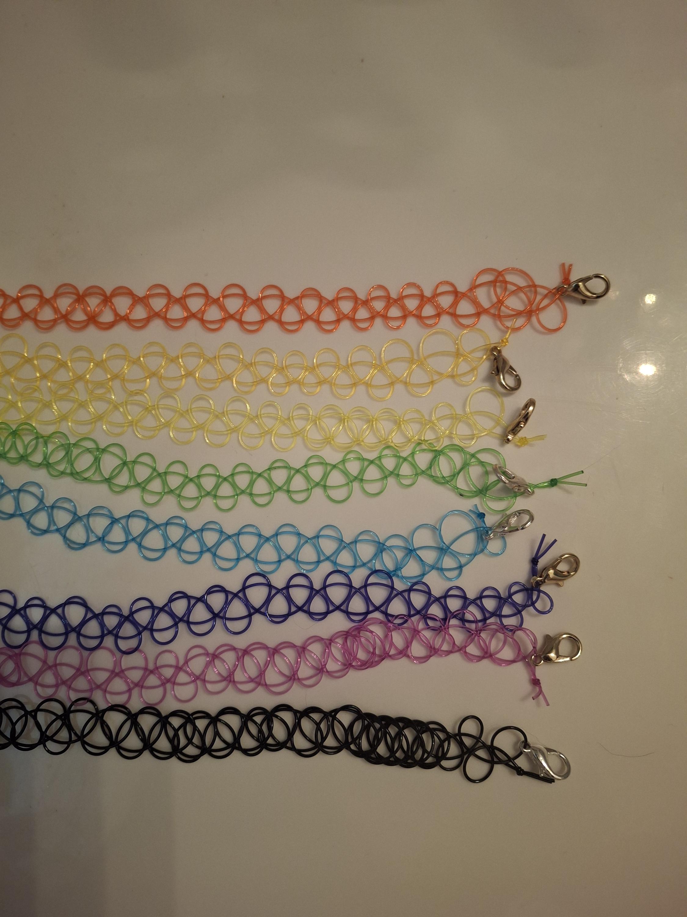 Set of 8 Jelly Tattoo Chokers With Clasp Closure - Etsy