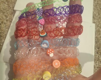 Set of 9 tattoo chokers