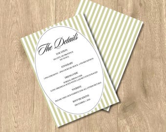 DETAILS CARD | Wedding Invitation Suite | digital download canva template MUST have free canva account