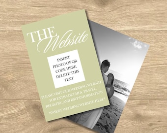 WEBSITE CARD | Wedding Invitation Suite | digital download canva template MUST have free canva account
