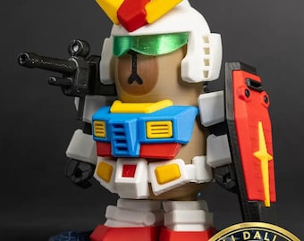 3D print Capybara x Gundam RX-78-2 Figure, Magnetic attraction parts, 5in / 13cm tall