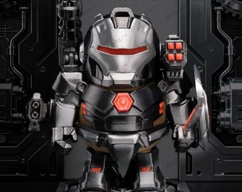 3D print Capybara x Black Ironman (war machine) Figure, Magnetic attraction parts, 5in / 13cm tall
