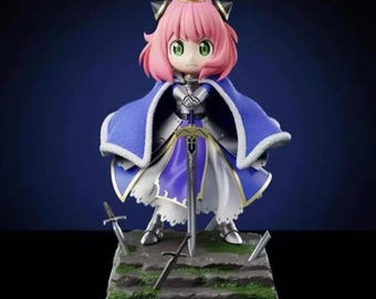 Spy x Family X Fate/Stay Night collab, Anya Forger cosplay Saber figure, 7in/18cm tall, 2 hair colour versions