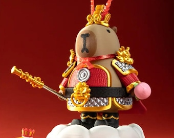 3D print Capybara x Wukong Monkey King Figure, Magnetic attraction parts, 5in / 13cm tall