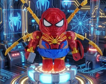3D print Capybara x Iron spiderman Figure, Magnetic attraction parts, 6in / 15cm tall