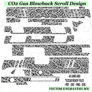 EZCAD Ready Scrollwork Pattern | Vector Engraving Design for CO2 Gas Blowback | High Detail Ornamental File