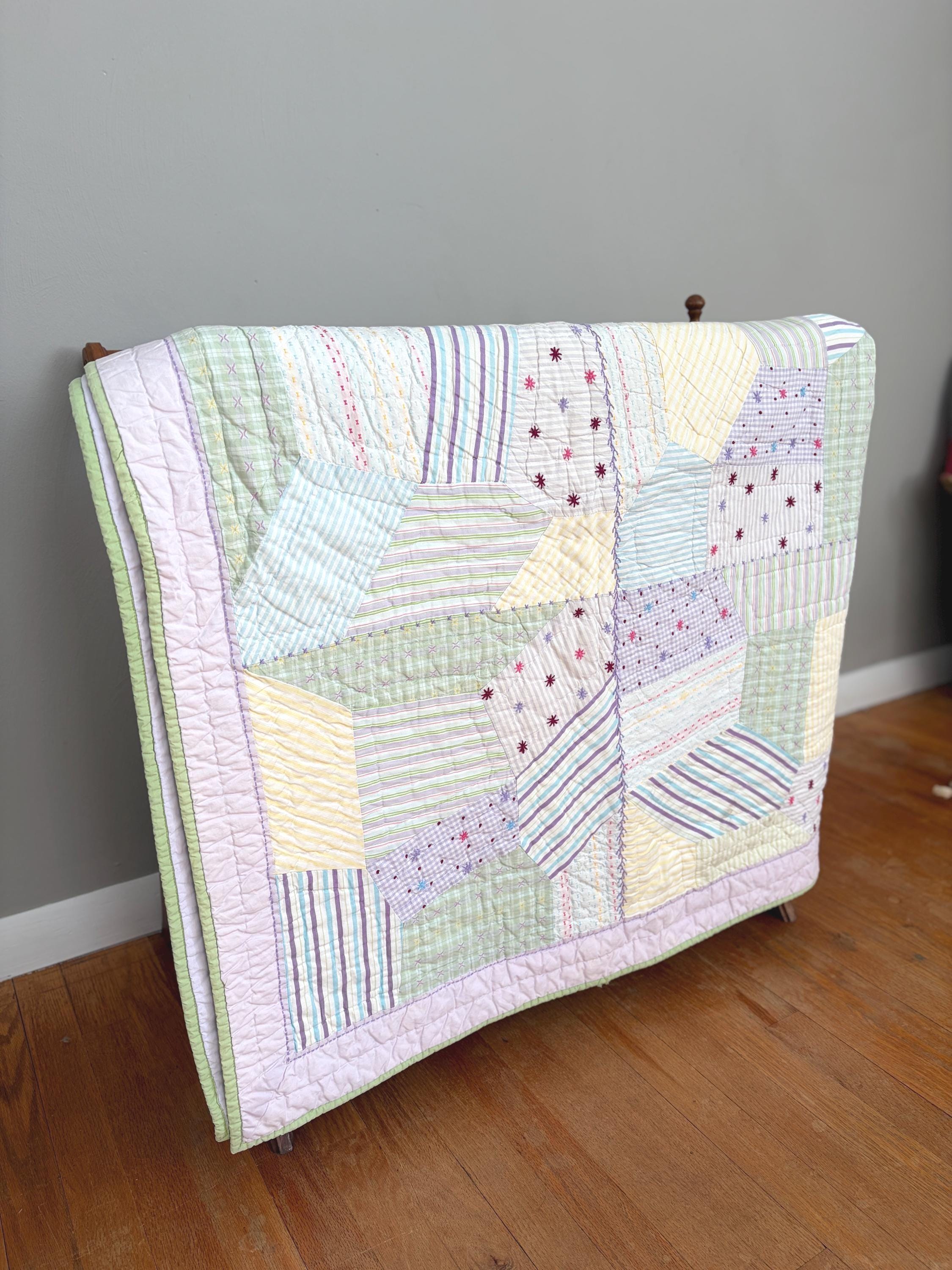 Housse de couette carreaux rose - Polyester / Coton - Moderne