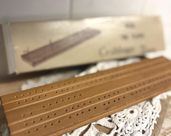 Vintage Wooden Cribbage Board Game Set, Made in Japan, Folding Cribbage Board with Storage, Mid Century Game Set, Cottage Game Night Decor