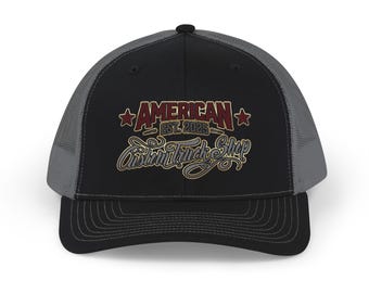 Amerikanische Custom Truck Shop Trucker Cap | Retro Schrift, Sterne
