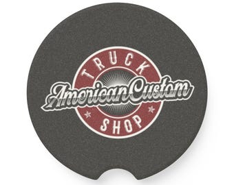 American Custom Truck Shop Logo Speckstein Auto Untersetzer | Vintage Abzeichen Getränkehalter