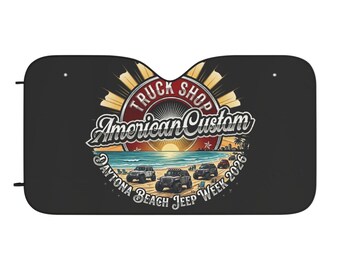 American Custom Truck Shop Sonnenuntergang Strand Jeep Szene Auto Sonnenschutz | Daytona Beach 2023