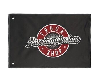 American Custom Truck Shop Doppelseitige Flagge | Garagen Banner