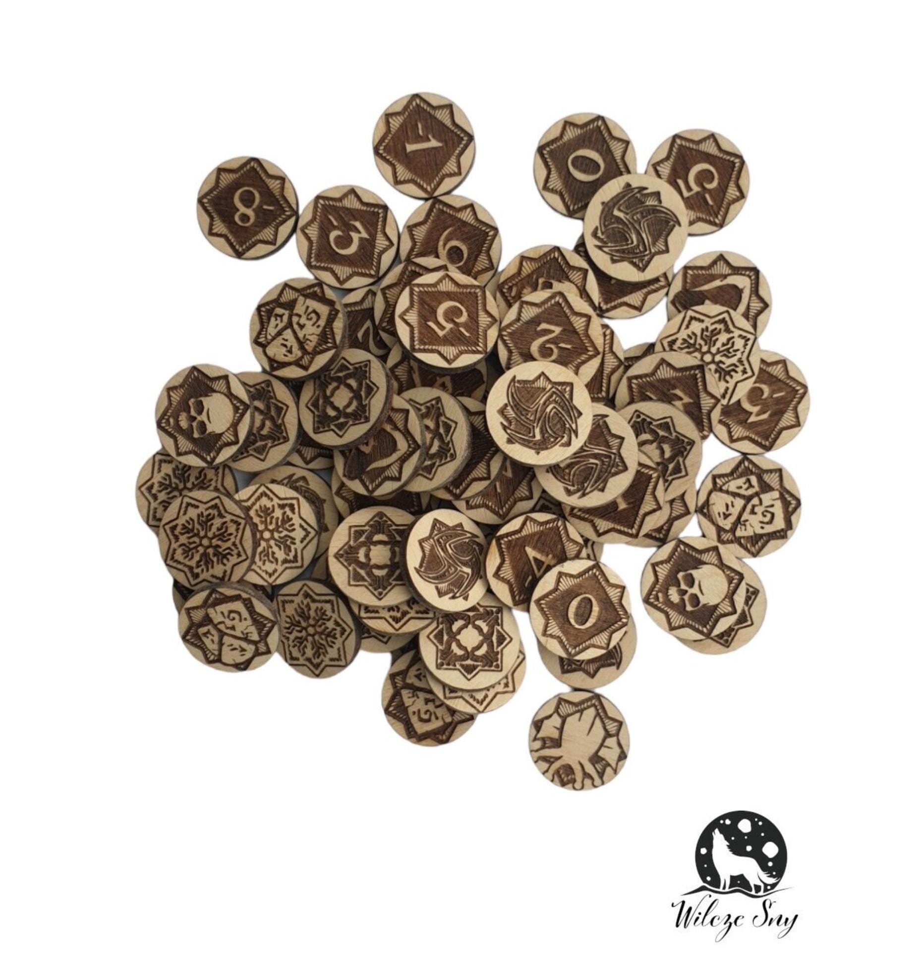 Arkham Horror LCG Chaos Tokens Set, Wooden Chaos Bag Tokens, Engraved  Double-sided Tokens, 25mm Premium Board Game Upgrade - Etsy