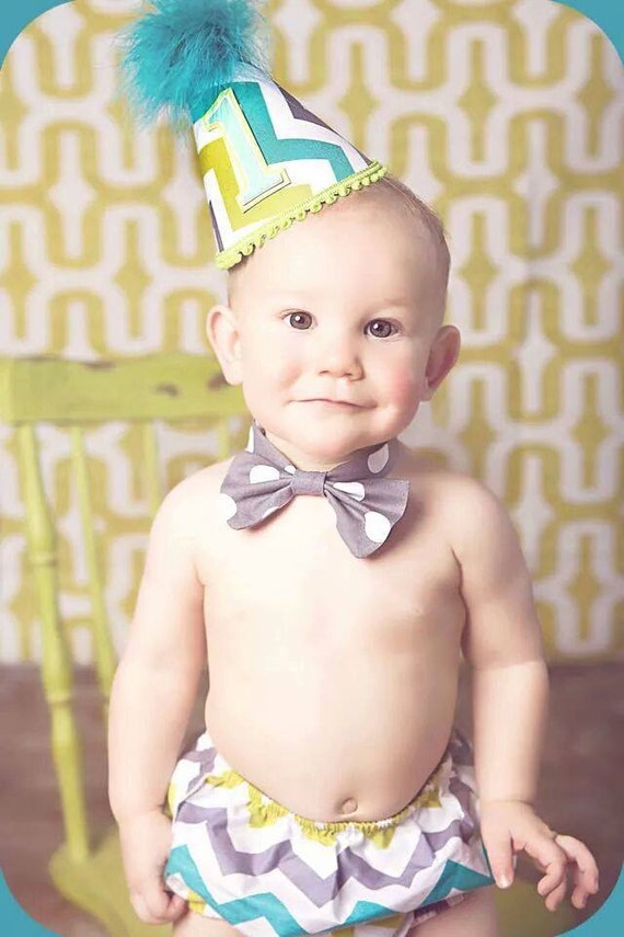 Items similar to Boys First Birthday Outfit Necktie Party Hat & Diaper ...