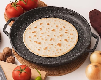 Cast Iron Comal Pan: Nonstick Tawa Skillet for Tortilla, Roti, Crepe