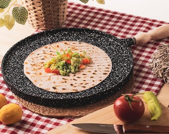 Cast Iron Comal Pan: Tortilla, Roti, Crepe, Flatbread Griddle