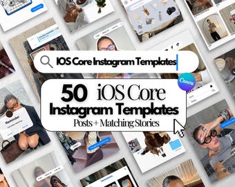iOS Core Instagram Templates Bundle | Editable Canva Posts & Stories | Influencer Branding Pack | Digital Download
