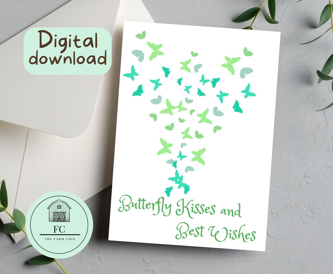 Best Wishes Printable Greeting Card Instant Download 5 X 7 Card to ...
