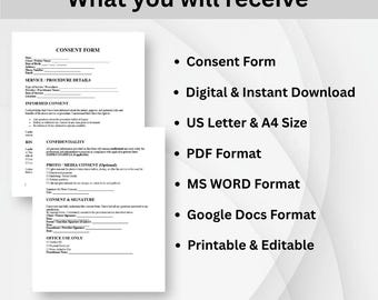 Consent Form Template | Editable Word PDF | Medical Consent | Photography Event | Legal Agreement