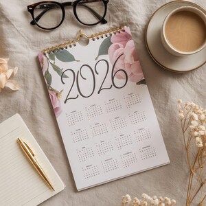 German-language 2026 printable calendar, minimalist black-and-white Jahreskalender, monthly German planner pages for home office school, A4 and Letter PDF digital download wall calendar