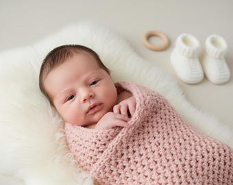 Modern Crochet Baby Blanket Pattern: Easy Tutorial PDF Digital Pattern
