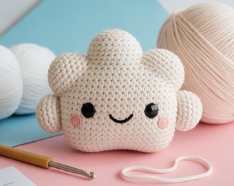 Haakpatroon Happy Cloud amigurumi: kawaii knuffel pdf