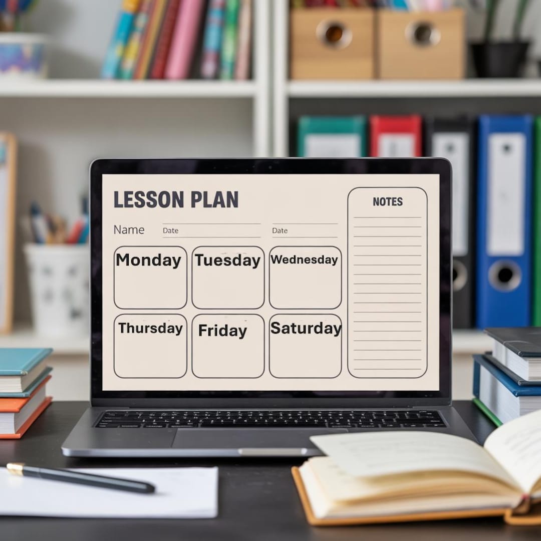 Editable Lesson Planner Canva Template: Weekly & Daily Organizer ...