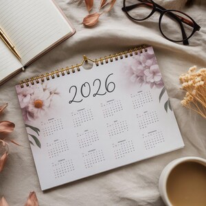 German-language 2026 printable calendar, minimalist black-and-white Jahreskalender, monthly German planner pages for home office school, A4 and Letter PDF digital download wall calendar