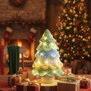 Padrão de Árvore de Natal de Crochê em Camadas | Amigurumi | Decoração de Natal Fácil | PDF para Iniciantes