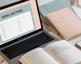 Goal Setting Planner Canva Template | Productivity Mindset Organizer | Editable Printable Planner | Tracker | Vision Board