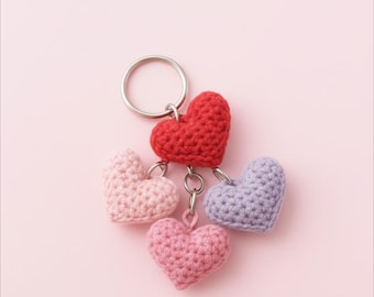 Crochet Heart Keychain Pattern | Amigurumi Heart PDF | Tutorial | Easy Beginner Gift DIY