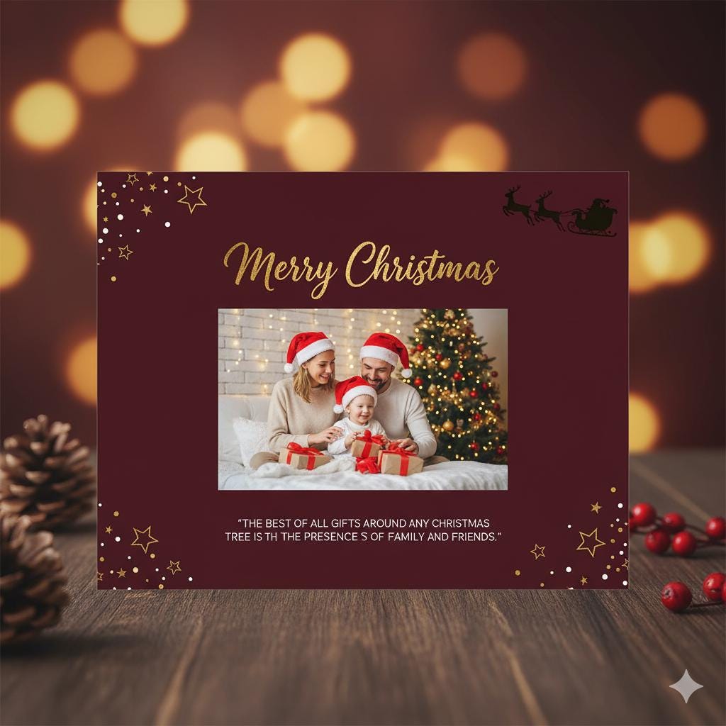 Editable Christmas Card Template: Canva Printable Holiday Design - Etsy