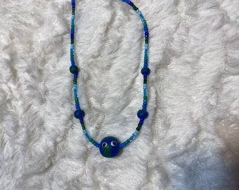 Grateful Dead Eyes of The World Beaded Necklace Hand Made